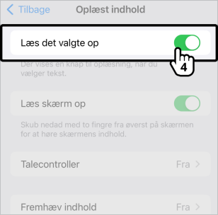 Illustration af punkt 4 der viser, hvordan man aktiverer Læs det valgte op